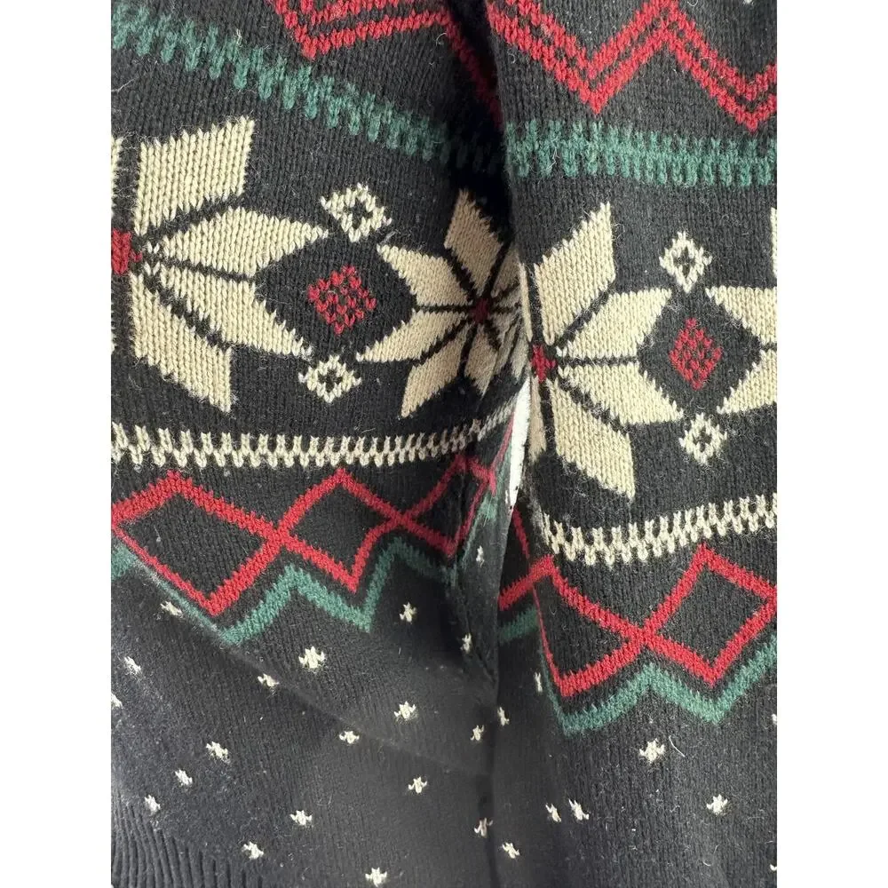Ralph Lauren Fair Isle Puff Sleeve Sweater Wintry Snowflake Wool Mix Size Small - Picture 14 of 16